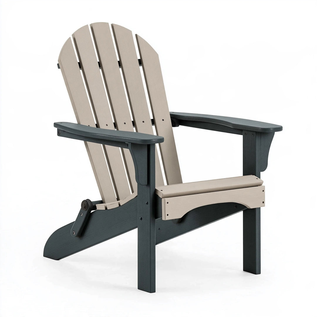 Adirondack Gartenstuhl 80 x 90 x 100 cm Kunststoff Beige Anthrazit klappbar