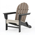 Adirondack-Stuhl 83 x 77 x 98 cm Kunststoff Taupe Schwarz für Garten mit breiten Armlehnen