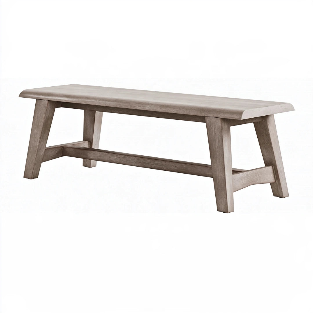 Sitzbank 120 x 35 x 45 cm Holz Taupe - Skandinavische Bank für den Wohnbereich