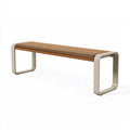 Sitzbank 120 x 40 x 45 cm Holz und Metall Braun Beige - Moderne Flurbank