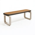 Gartenbank 120 x 40 x 45 cm Holz Metall Braun Schwarz Beige Modern