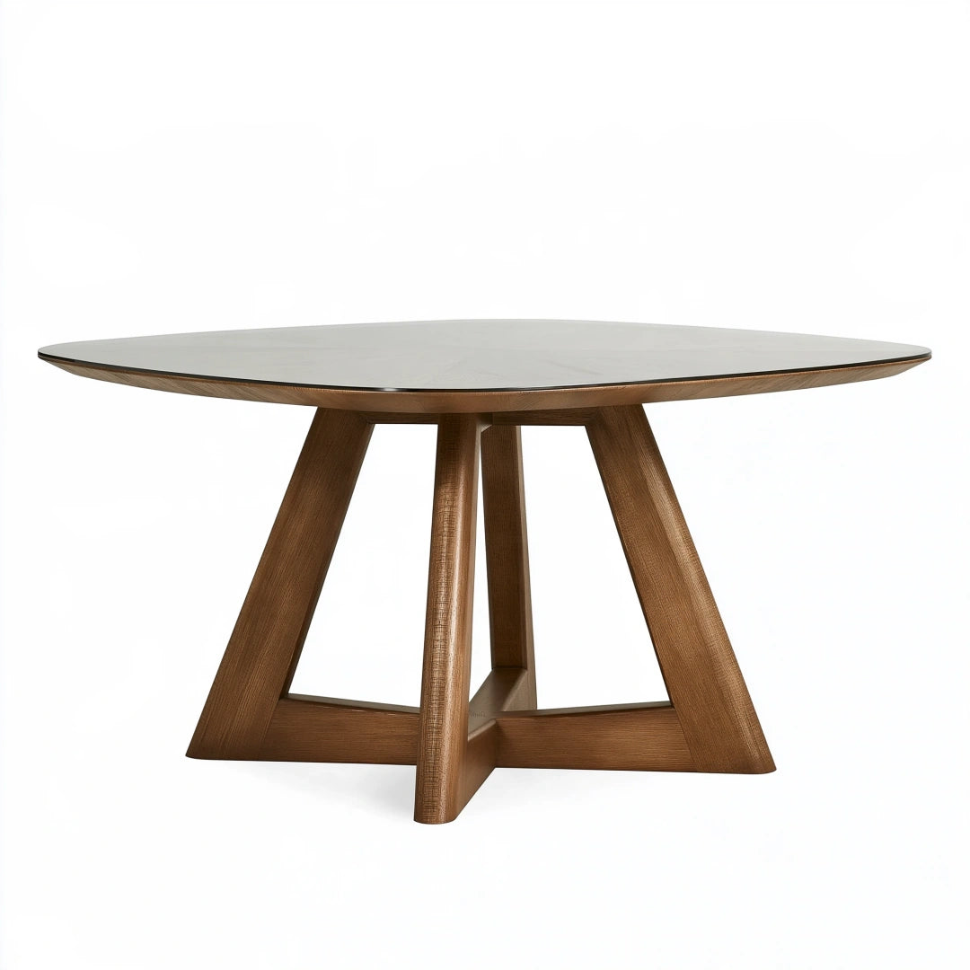 Ovaler Esstisch 180 x 100 x 75 cm Keramik und Holz Grau Braun moderner Esszimmertisch