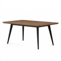 Esstisch 160 x 80 x 75 cm Holzwerkstoff Walnuss Schwarz - rechteckiger Tisch mit Metallbeinen