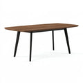 Esstisch 180 x 90 x 75 cm Holzwerkstoff Walnussbraun mit schwarzen Metallbeinen - Modern