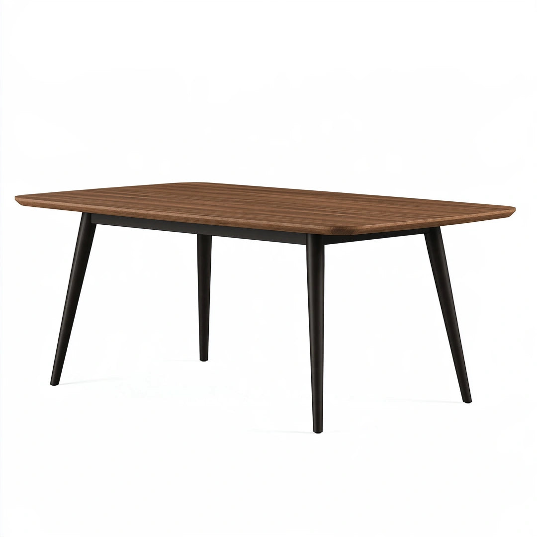 Esstisch 160 x 90 x 75 cm Holzoptik Braun mit schwarzem Metallgestell im skandinavischen Stil
