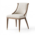 Esszimmerstuhl 58 x 64 x 104 cm Stoffbezug Beige Holzgestell mit Armlehnen